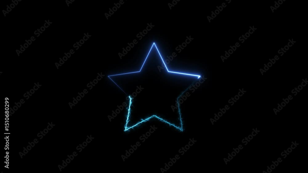 Aufkleber like button neon bright royal blue color animation. abstract rectangle frame like icon animation on 