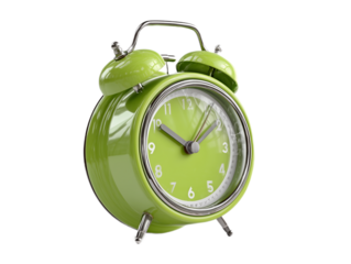 A classic, vibrant green alarm clock stands as a symbol of time and routine.