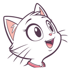 Cartoon cat vector art on white background, cute cat, cat icon, cat logo, vector cat icon, cat character, cat vector art, cat icon logo. Adobe Illustrator Artwork