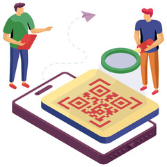 Modern design illustration of search barcode