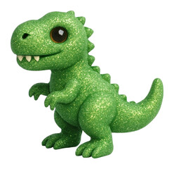 Fototapeta premium PNG Glittery green dinosaur toy