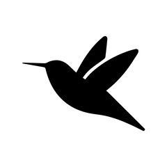 colibri bird glyph icon