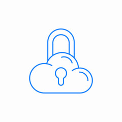 cloud security lock icon sign vector