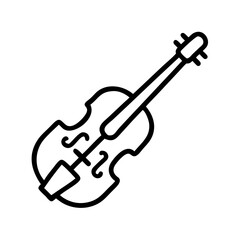 Obraz premium Viola icon, line art style, for music websites