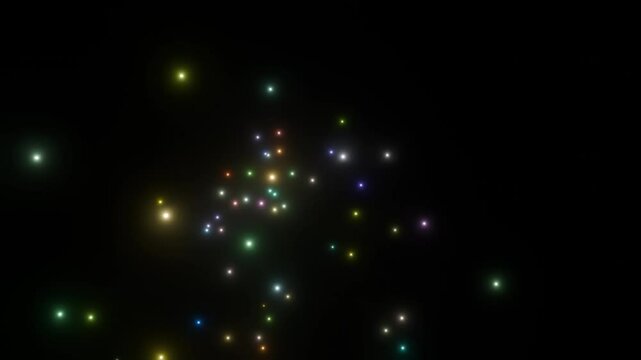 Exploding fireworks on black background