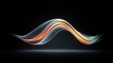 Abstract black background with dynamic holographic streaks and radiant fluid motion, offering a tech-forward and vibrant look