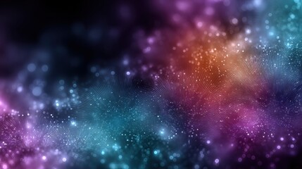 Abstract dark background with layered holographic textures and luminous digital scribbles, creating a dynamic and creative mood