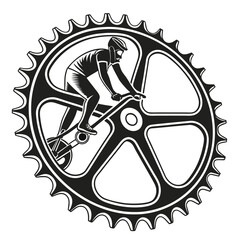 silhouette gear icon on white background