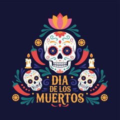 Dia de los Muertos Skulls Decoration - Mexican Day of the Dead Celebration