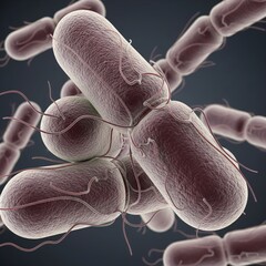 3d rendered close up of some e-coli bacteria