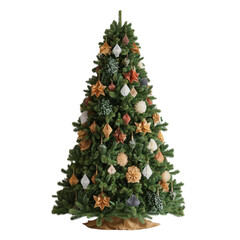 Festive christmas tree decoration home setting high-quality image transparent background for seasonal cheer