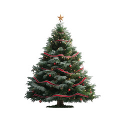 Festive christmas tree with transparent background for holiday decor winter wonderland digital design