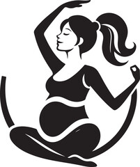 silhouette of a woman meditating Pregnant Woman in Yoga Pose  Calm Maternity Silhouette Vector new trendy 2025