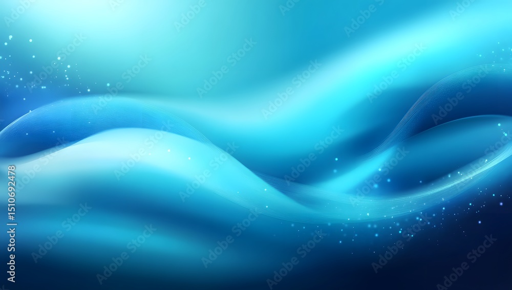 Poster bstract blue background with smooth waves and soft lines, creating an elegant and modern wallpaper d