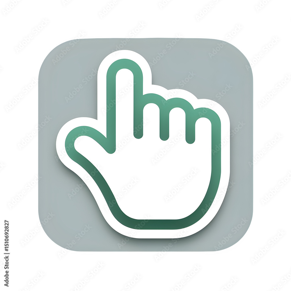 Aufkleber hand cursor pointing up isolated on transparent background