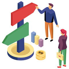 An illustration design of business direction 