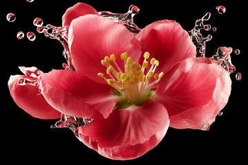 pink orchid on black background