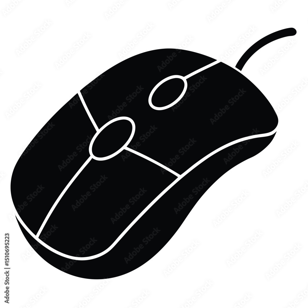 Poster game developer element isolated gaming mouse on white background