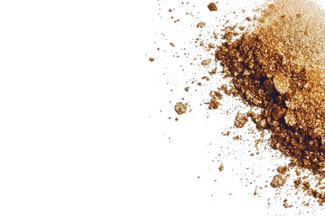 Abstract, textured, cosmic image with a dark edge. A variety of colors, including browns and golds, splatter against a deep black background