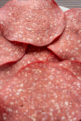 close up of salami sausage turkish sucuk