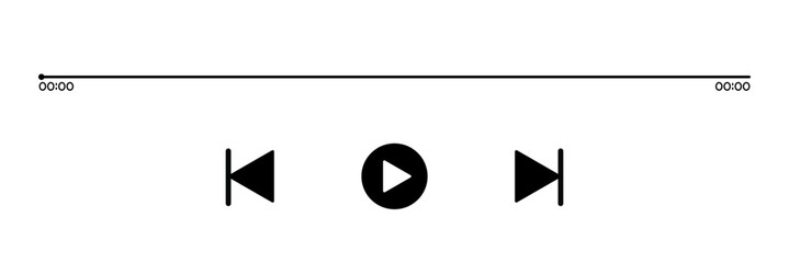 Minimalist Audio Player Interface Design. Audio play and pause. Vector Illustration