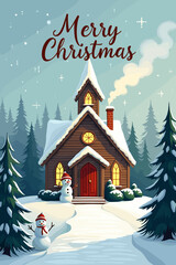 christmas music poster, christmas party poster, christmas poster background, santa poster, happy holidays poster, christmas poster greeting card, christmas, winter, holiday, landscape, illustration, x