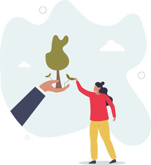 landscaping and growing plants. concept of ecology and environment. character life .