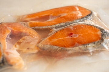 fresh salmon squid in the market