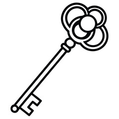 silhouette key on white background