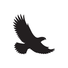 Eagle vector illustration, Silhouettes of the sea eagles, black and white eagle silhouettes.