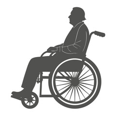 Person in wheelchair silhouette profile