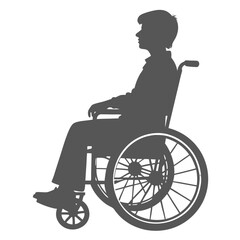 Person in wheelchair silhouette profile