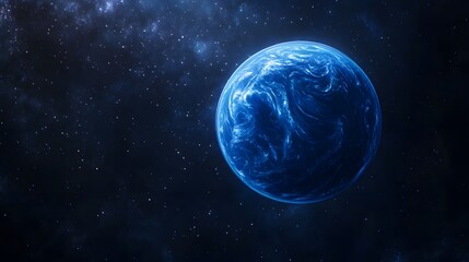 Obraz premium Blue planet in a vast, starlit cosmos.