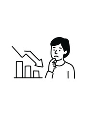 profit decline,  chart going down