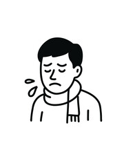 patient with symptoms, illness and fatigue