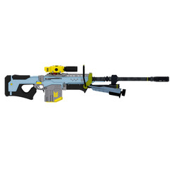 3d render futuristic sniper rifle with transparent background