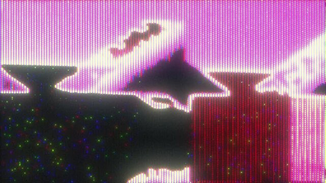4K Pink geometric glitch distortion with CRT scanlines, digital noise and abstract pixel artifacts, retro-futuristic video texture for motion graphics overlay, screen mode, cyberpunk aesthetic - Powered by Adobe
