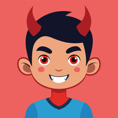 Obraz premium Youth Day character with devil horns and playful mood vector illustration