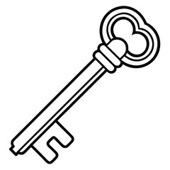 silhouette key on white background