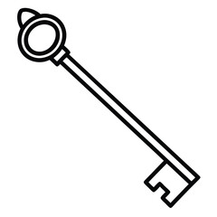 silhouette key on white background