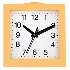 3d render square desk alarm clock with transparent background