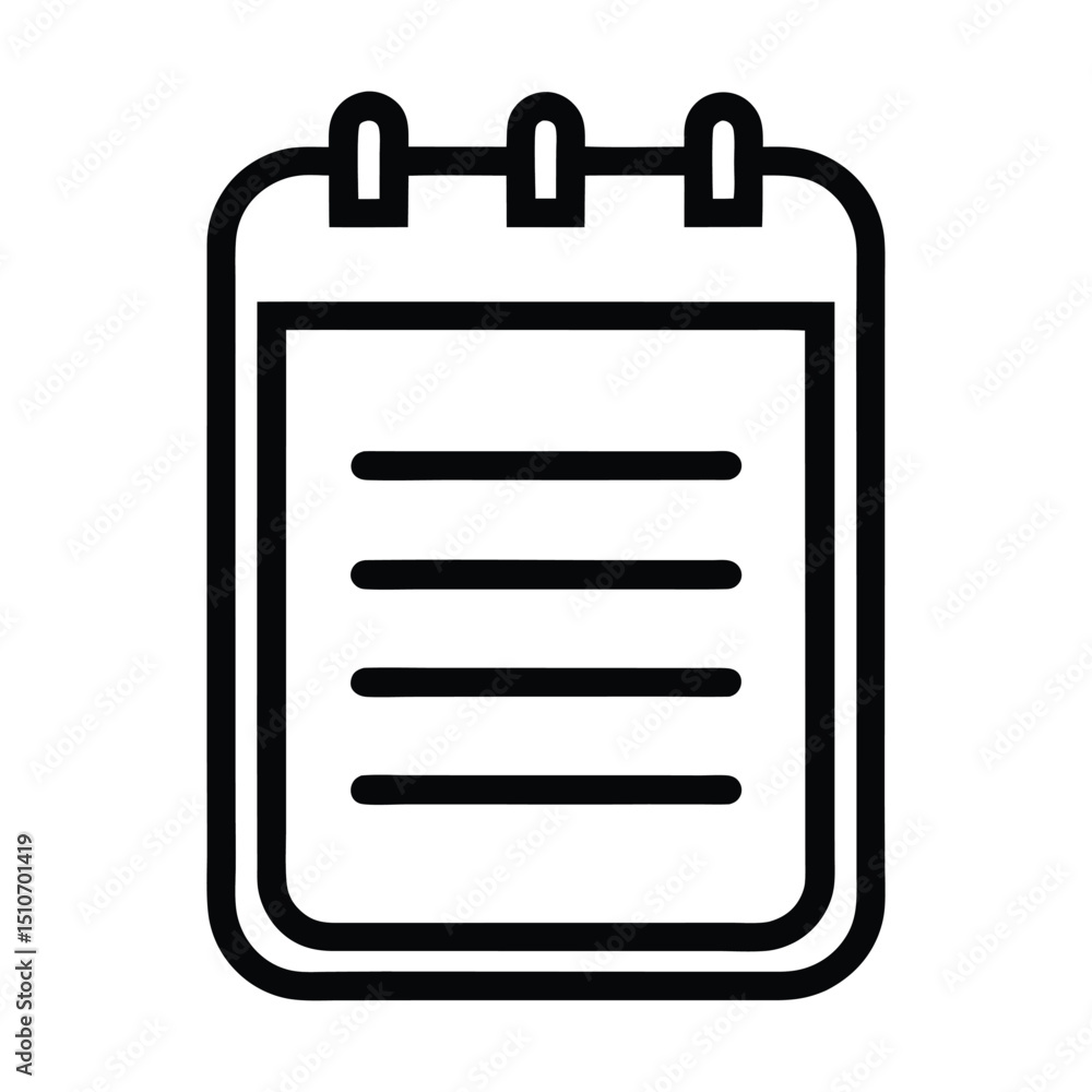 Poster simple line art notepad icon design element