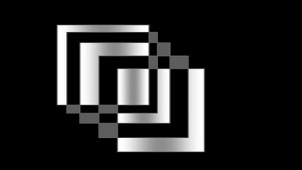 3d graphic of a black and white symbol made of many spheres