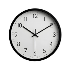 Clock shows ten past ten against a black background, indicating the time with a simple design and style.