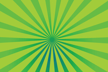 Sunburst background. Green sunbeam. Wallpaper with green sun burst. Backdrop for circus. Starburst with sunlight.