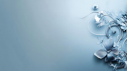 Delicate light blue floral design (2)