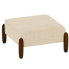 3d render beige ottoman seat furniture with transparent background