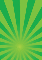 Bright green rays sunburst background