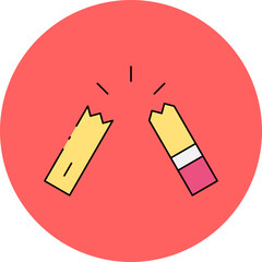 Broken ciggerate single icon vector illustration