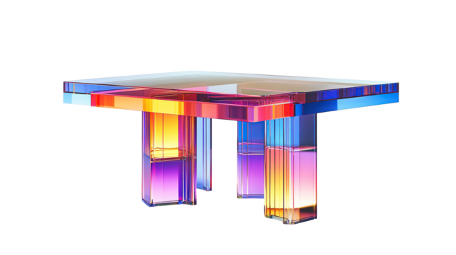 Colorful Memphis lighting architecture with spacious balcony isolated on transparent background. PNG